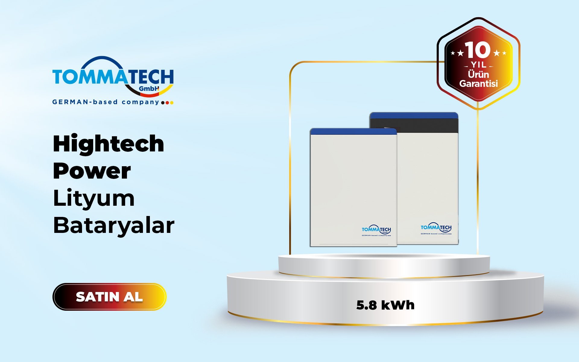 TommaTech Hightech Power BoosterPack 5.8kWh Lityum Akü