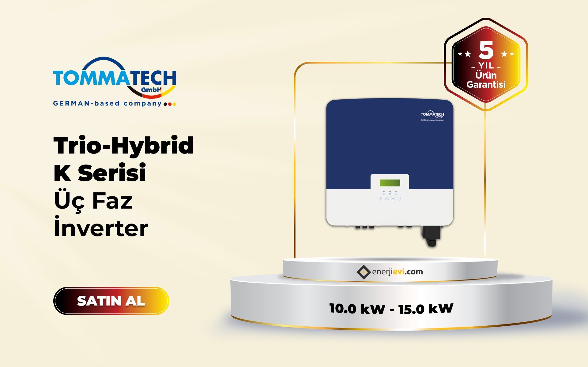 Tommatech 10 kW Tirio K Hibrit İnverter 